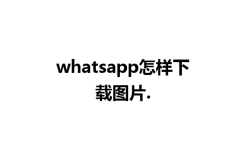 whatsapp怎样下载图片.