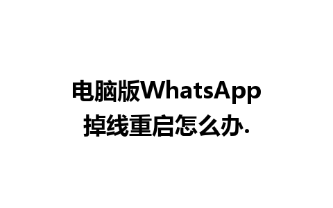 电脑版WhatsApp掉线重启怎么办.