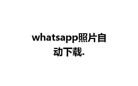 whatsapp照片自动下载.