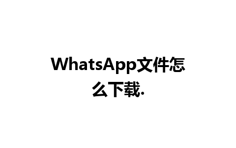 WhatsApp文件怎么下载.