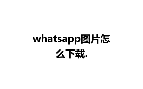 whatsapp图片怎么下载.