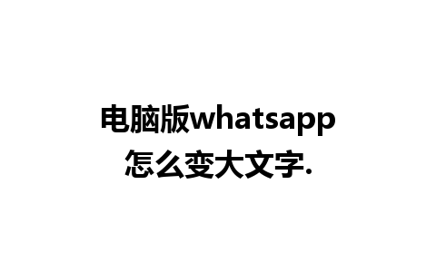 电脑版whatsapp怎么变大文字.