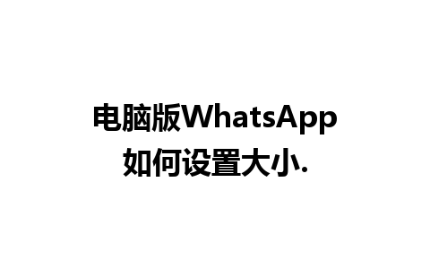 电脑版WhatsApp如何设置大小.